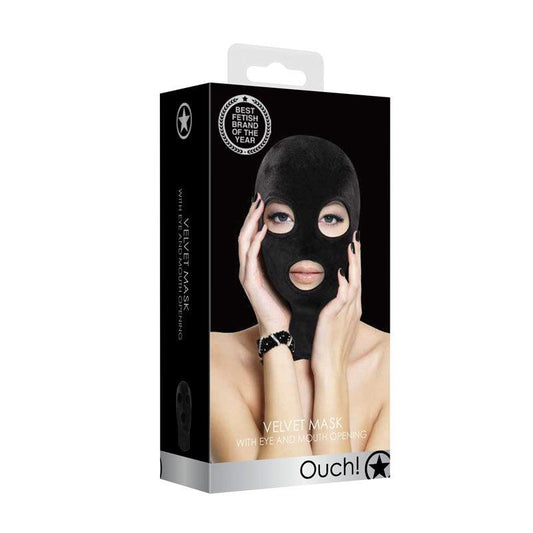 Ouch! Velvet & Velcro Mask with Eye and Mouth Opening - Take A Peek