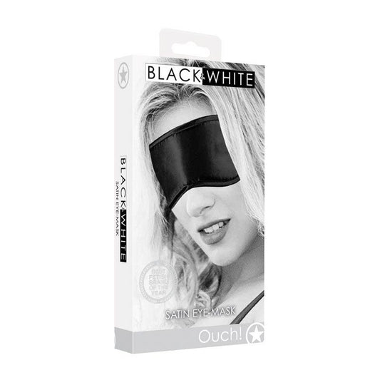 OUCH! Black & White Satin Eye-Mask - Take A Peek