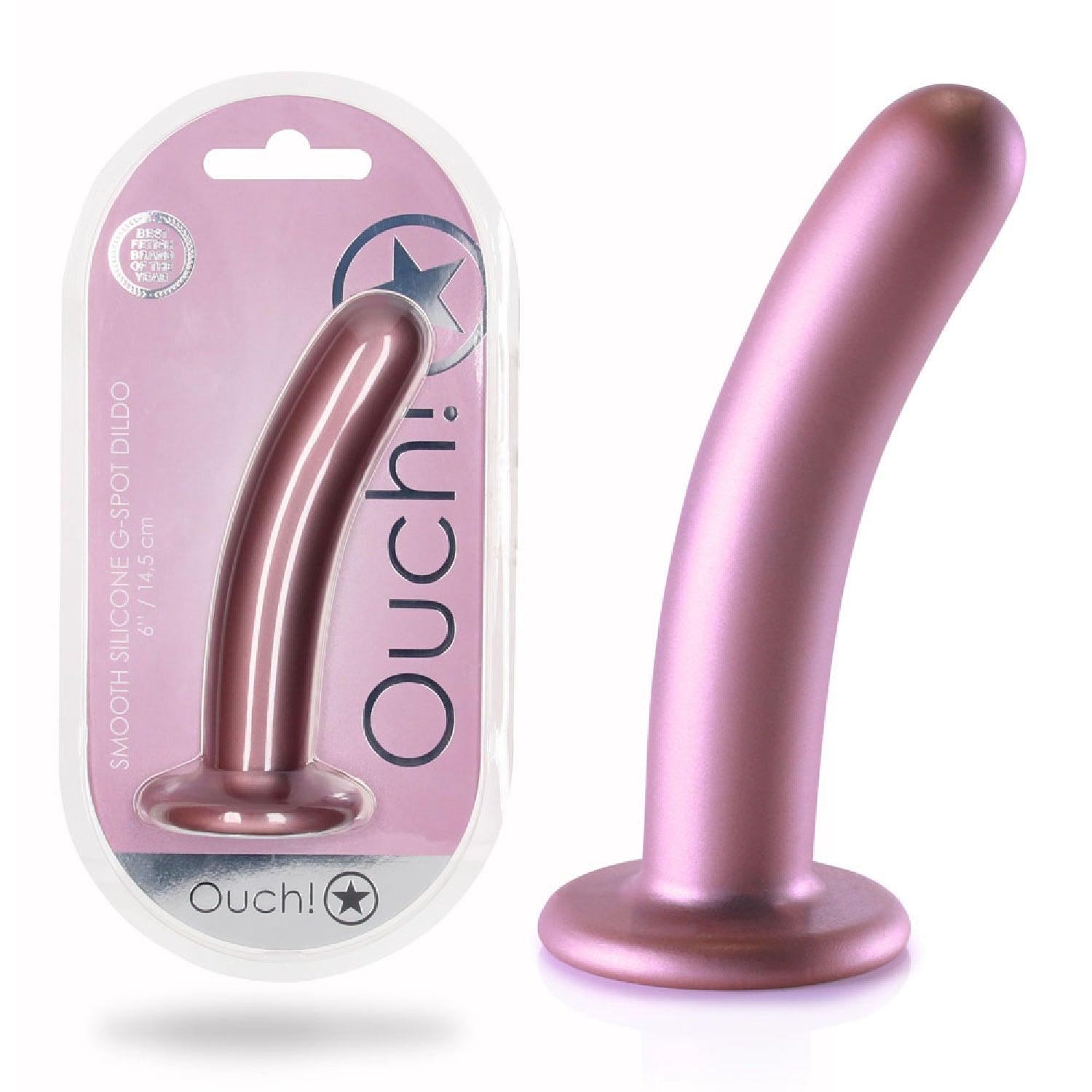 OUCH! Smooth Silicone G-Spot Dildo - 6'' / 14.5 cm - Take A Peek