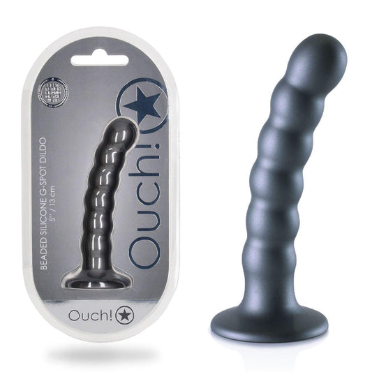 OUCH! Beaded Silicone G-Spot Dildo - 5'' / 13cm - Take A Peek