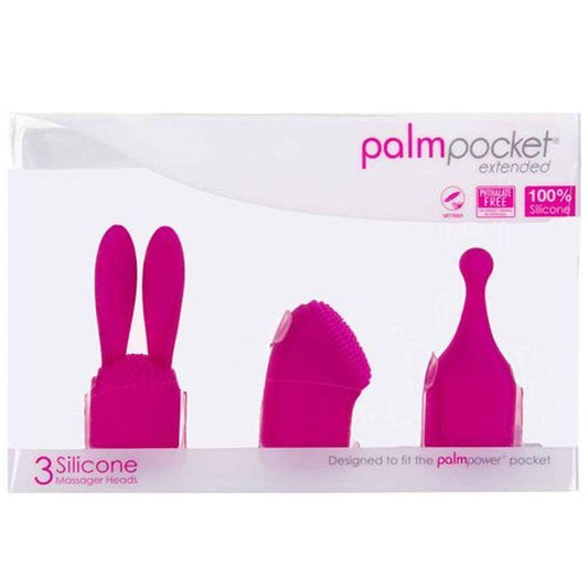 PalmPower Pocket Extended Silicone Massage Heads 3 Pc Set - Take A Peek