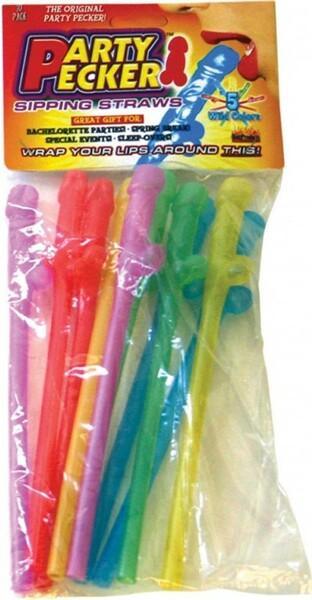 Party Pecker Sipping Straws (Assorted Colors) - Take A Peek