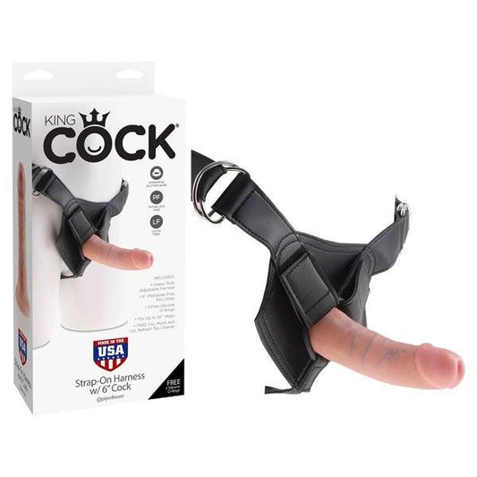 King Cock Strap-On Harness With 6'' Dong - Take A Peek