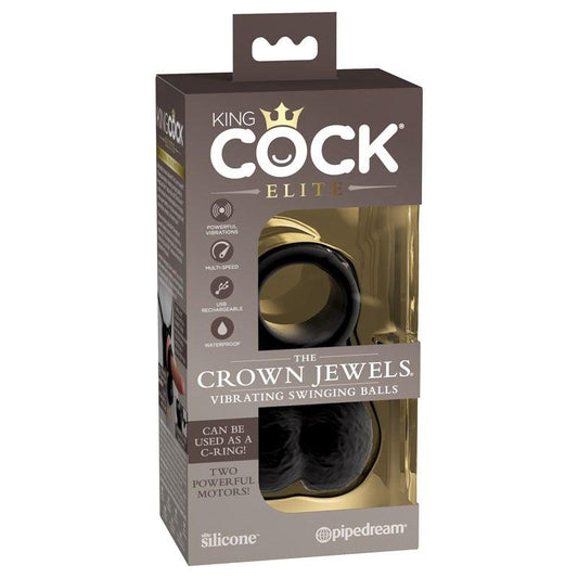 King Cock Elite The Crown Jewels Vibrating Silicone Balls - Take A Peek