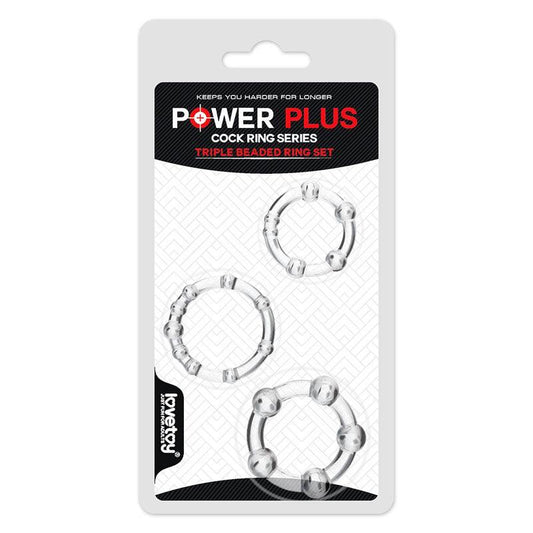 Power Plus Triple Beaded Ring Set - Take A Peek