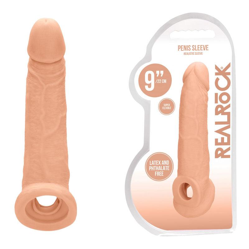 REALROCK 9'' Realistic Penis Extender with Rings - Take A Peek