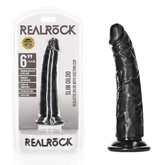 REALROCK Realistic Slim Dildo without Balls - 15.5 cm - Take A Peek