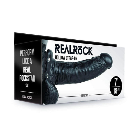 REALROCK Hollow Strapon with Balls - 18 cm Black - Take A Peek