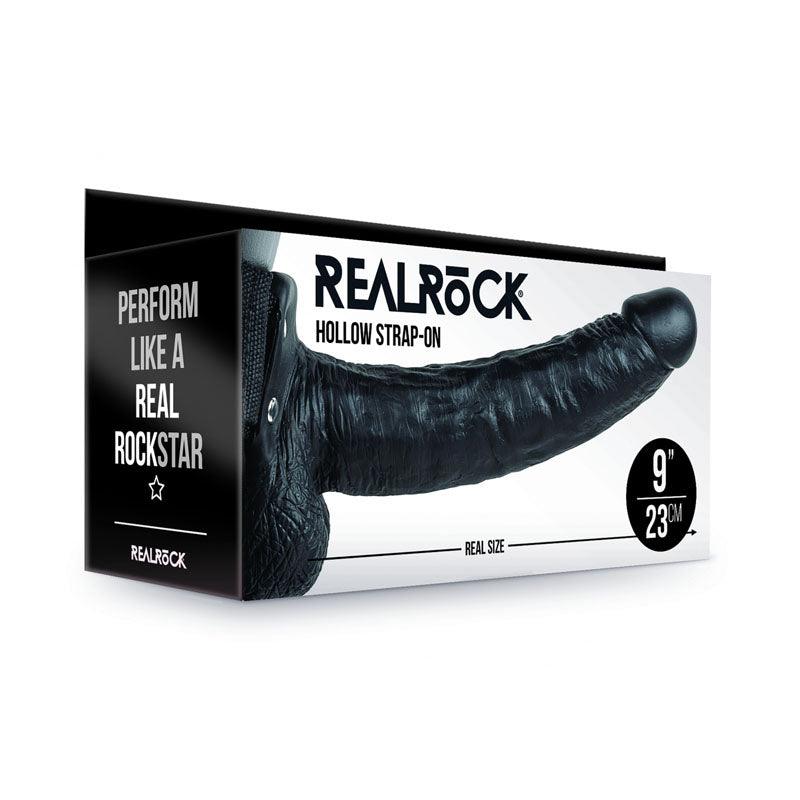 REALROCK Hollow Strapon with Balls - 23 cm Black - Take A Peek