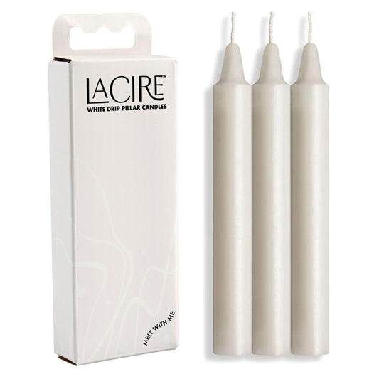 LaCire Drip Pillar Candles - White - Take A Peek