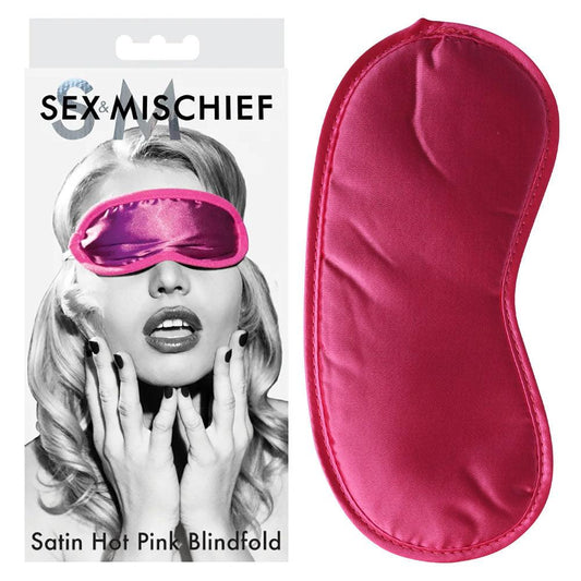 Sex & Mischief Satin Blindfold Hot Pink - Take A Peek