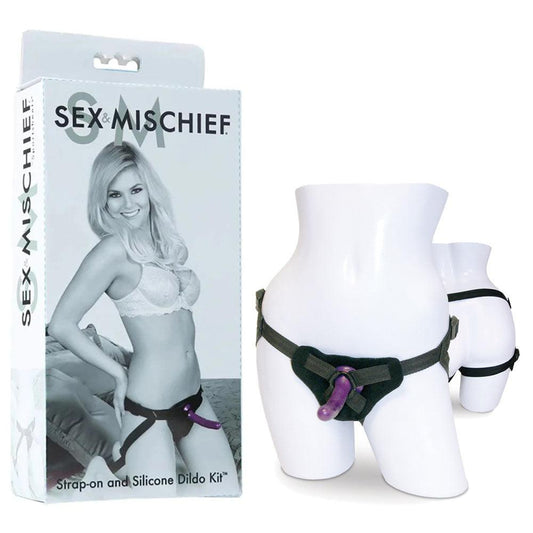 Sex & Mischief Strap-On & Silicone Dildo Kit - Take A Peek