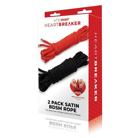 WhipSmart Heartbreaker - Paquete de 2 cuerdas satinadas para BDSM