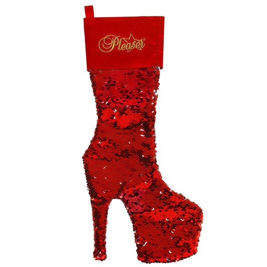 Red Sequin Christmas Stocking - Take A Peek