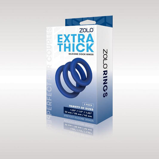 Zolo Extra Thick Silicone Cock Rings 3-Pack - Take A Peek